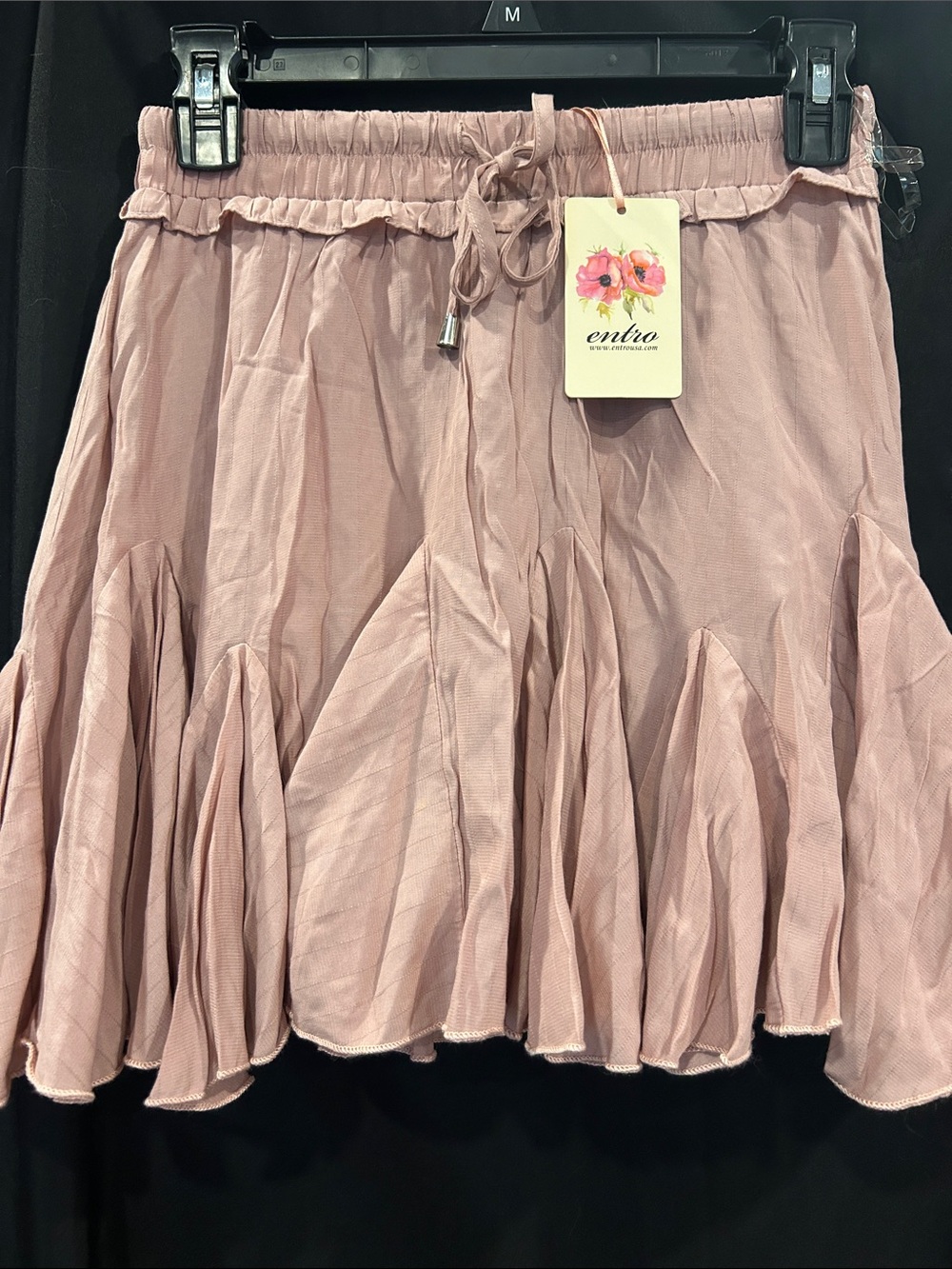 ◾️NEW! ENTRO Drawstring Ruffle Hem Mini Skort - Picture 3 of 4